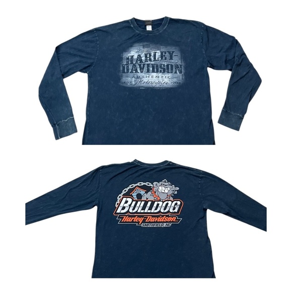 Harley-Davidson Long Sleeve Bulldog Smithfield NC Graphic Tee Size XL - Picture 1 of 12